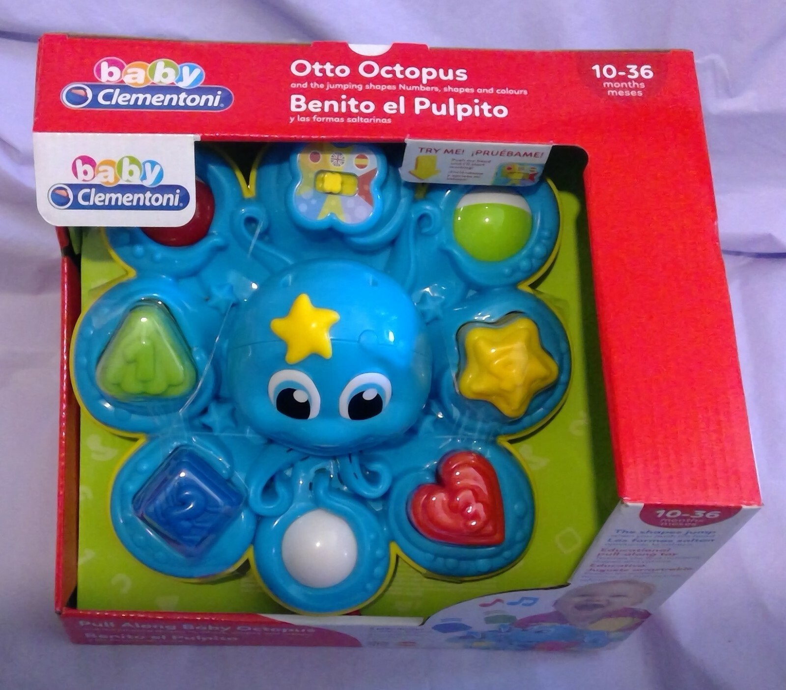 Baby Clementoni pullalong Otto Octopus shape sorter educational baby