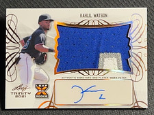 2021 Leaf Trinity PLAYER WORN PATCH ROOKIE AUTO Kahlil Watson , item 1