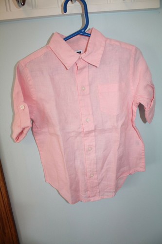 NWT Janie and Jack Boys 2T Pink Linen Dress Shirt & White Twill Dress Pants Set - Picture 2 of 7