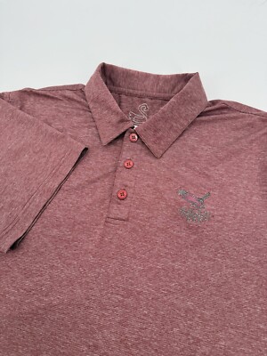 Swannies Polo Shirt Mens Medium Eagle Eye Golf Course Logo Performance Stretch