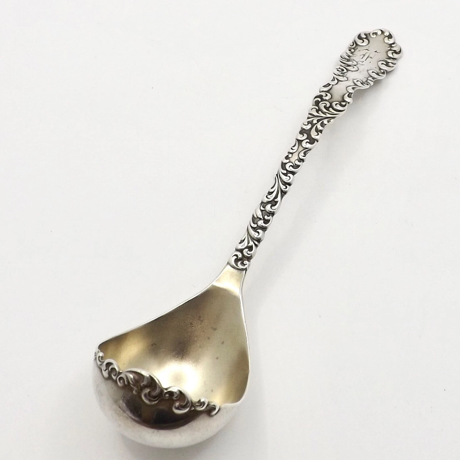 Antique Wallace Sterling Silver Waverly Serving Ladle Spoon Gold Wash Bowl 31.7g