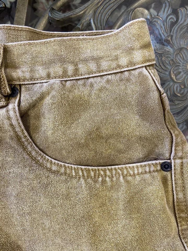 Pantalones Cortos Vaqueros Fila Global De Colección Para Hombre 32 Bolsillos Beige Lona Chino Carga Foto 4 de 4