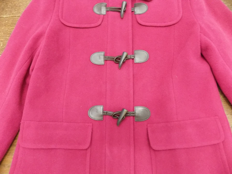 Abrigo de Día Larry Levine PS Fucsia Rosa Caliente Mezcla de Lana Clásico Cremallera Usado en Excelente Condición Lindo Foto 3 de 4