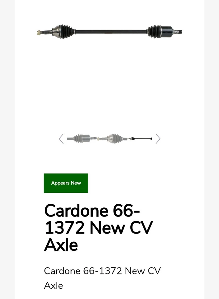 66-1372  Cardone CV Joint Axle Shaft Assembly Front Passenger Right Side New - Image 4 of 4