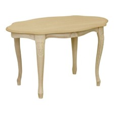TAVOLINO OVALE SAGOMATO SALOTTO IN LEGNO  GREZZO NON VERNICIATO