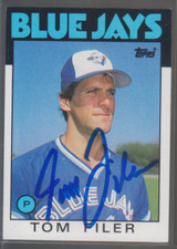 Autographed 1986 Topps Tom Filer - Blue Jays