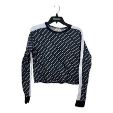 Hollister Youth Long Sleeve Top Size Medium Spell out All Over Print Cropped