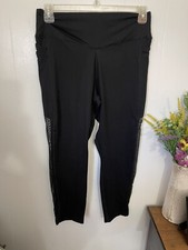 Pink Active Leggings XL Black Mesh Panel High Rise Athletic Victoria s Secret