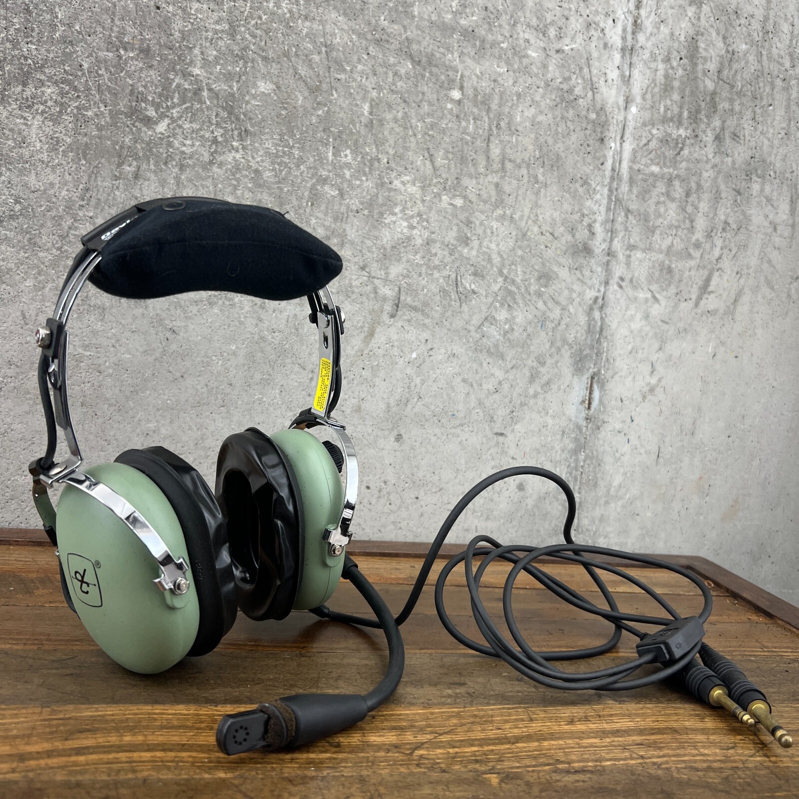 Vintage David Clark H1013.4 Headset Headphones Aviation Green USA eBay