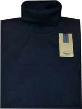 MAGLIA UOMO lana merino collo dolcevita 46 48 50 52 54 56 58 60 blu ITALIA