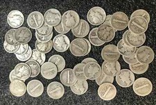 FIVE Mercury Silver Dimes  1916 - 1934 PDS