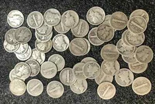 ONE Mercury Silver Dime 1916 - 1934