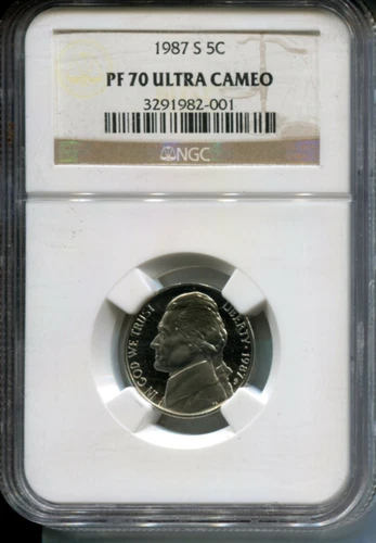 1987-S Proof Jefferson Nickel 5C - NGC PF-70 ULTRA CAMEO - Rare Grade!