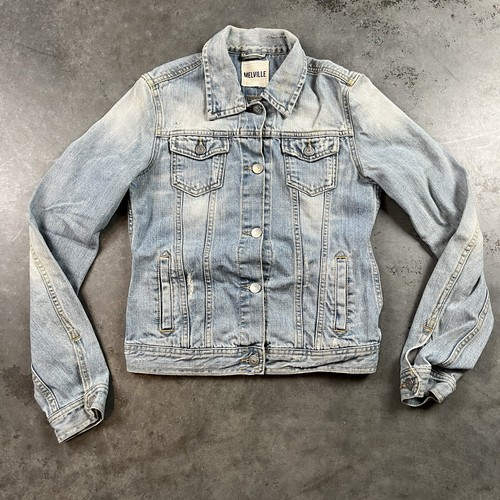 Brandy melville Jacket Womens Large Blue Distressed Stretch Preowned