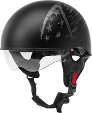 GMAX HH-65 Naked Bravery Motorcycle Half Helmet Matte Black/Gray