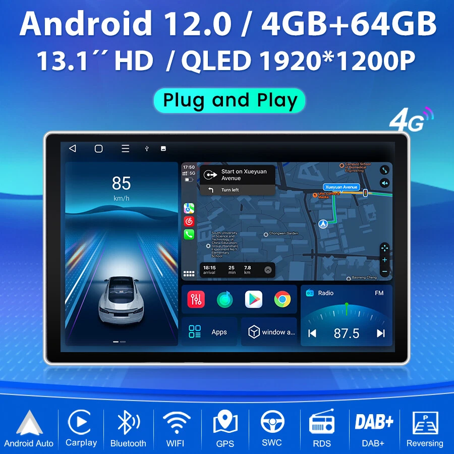 13.1'' Android 14 Autoradio 6+128GB GPS BT DAB+ für Fiat Ducato CITROEN JUMPER - Bild 3 von 4