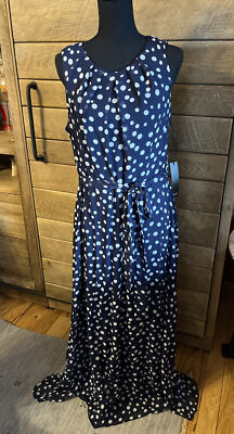 NWT Nicole Miller Womens Polka Dot Maxi Dress Sleeveless Sizes