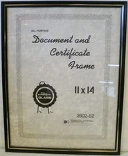 Vintage Intercraft Industries All Purpose Document and Certificate Frame 11 x 14