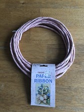 Vintage TRADITIONAL PAPER RIBBON Twist Craft DUSTY ROSE Country Crafting 6 Yards