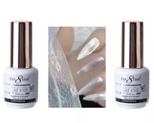 Cre8tion LED/UV Cure Soak Off Gel Polish Cat Eye 0.5 Oz - SILVER (Pack of 2)