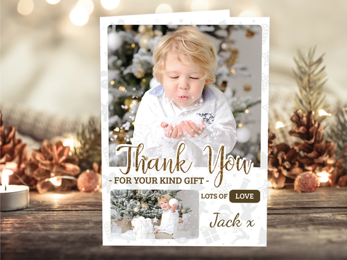 Tarjetas de agradecimiento de Navidad personalizadas, fotos notas de agradecimiento de Navidad de niños - Imagen 45 de 88