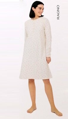 Ragno Camicia da notte donna manica lunga girocollo serafino