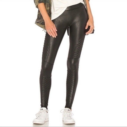 Spanx black faux leather Moto leggings - Picture 1 of 6