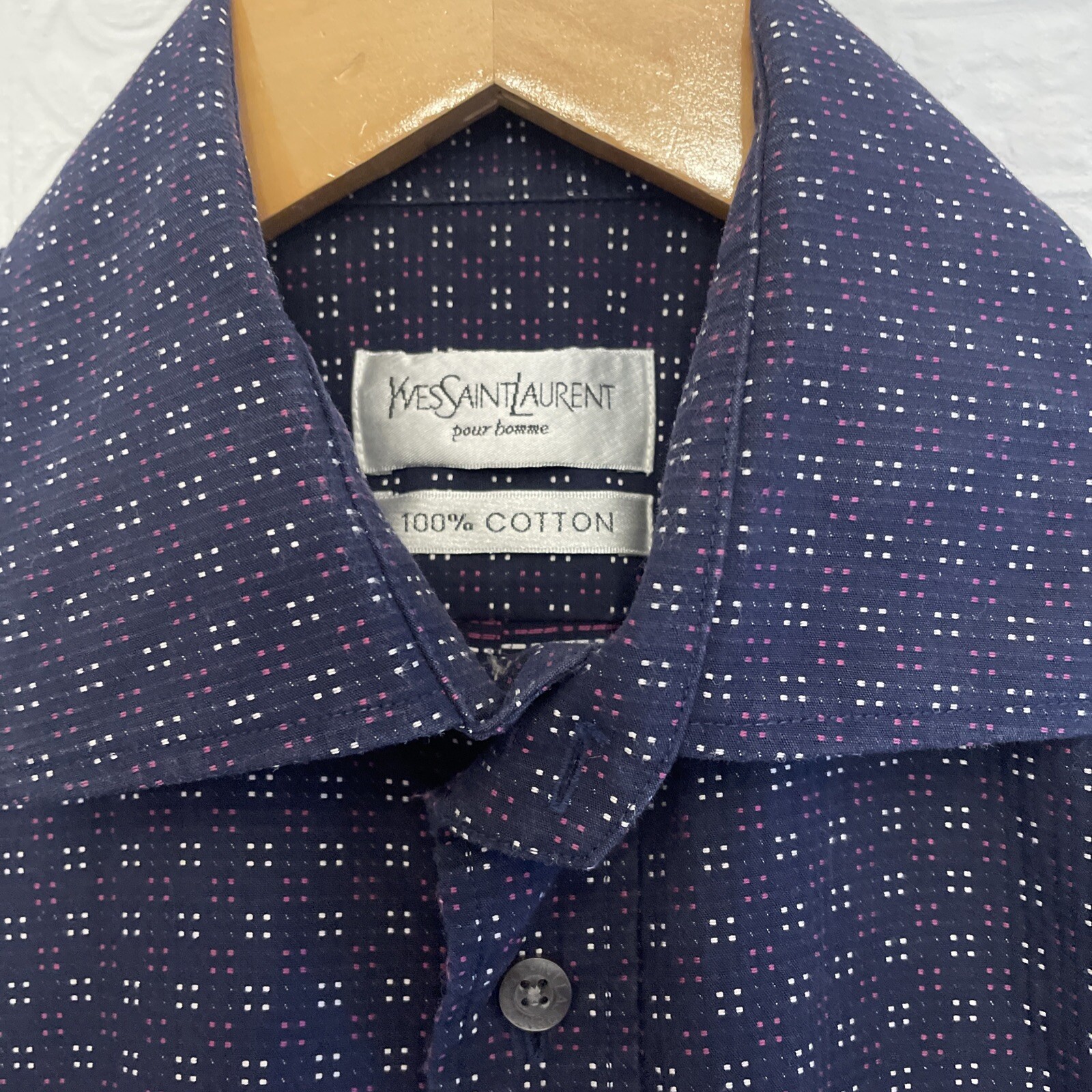 Camicia con logo Yves Saint Laurent YSL a maniche corte motivo cotone taglia M