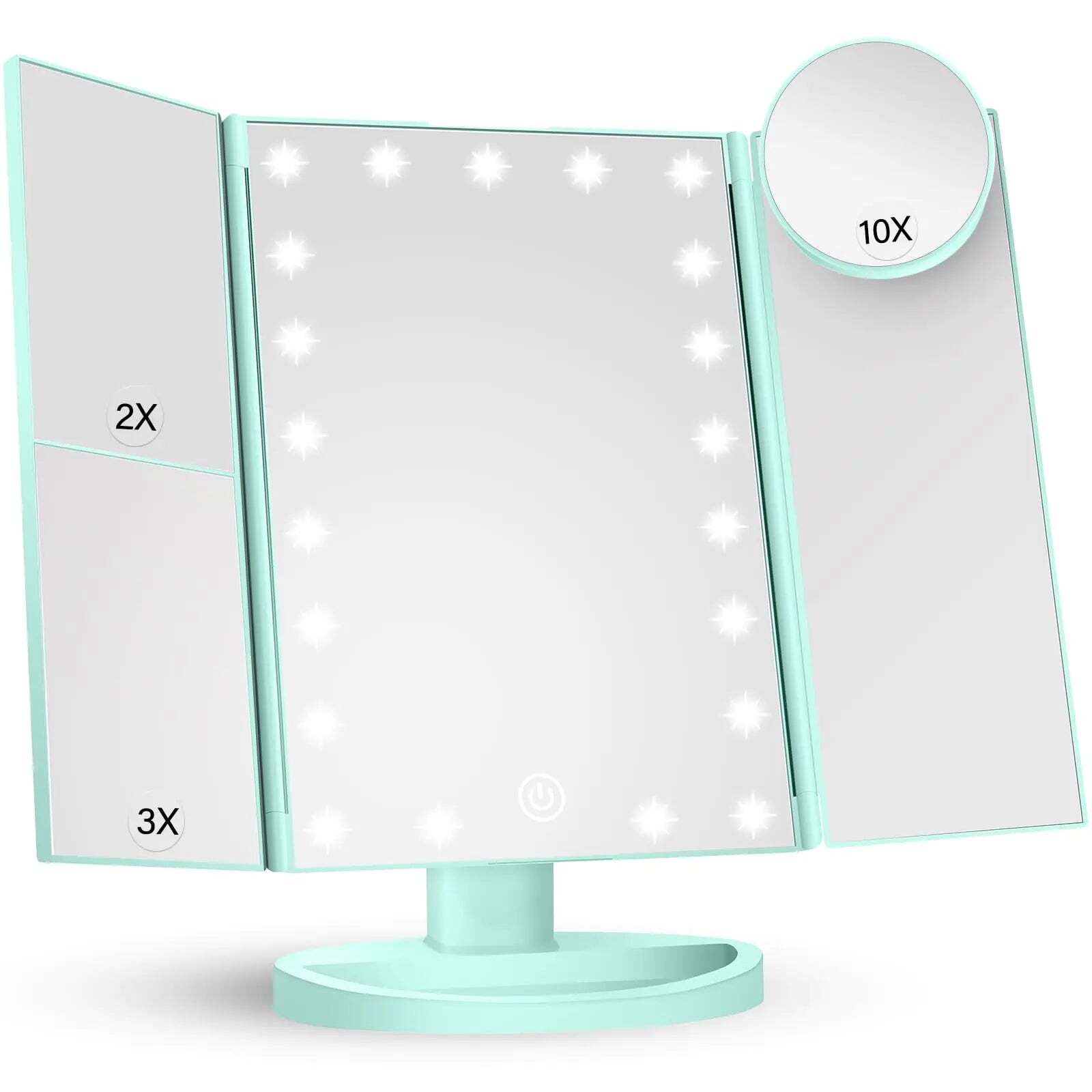 Lighted Makeup Mirror with 2X 3X 10X Magnification for Vanity  -image