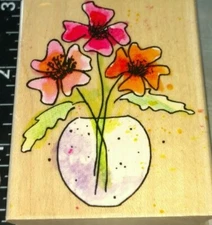Angels in a vase, flowers, hero arts,B167,rubber