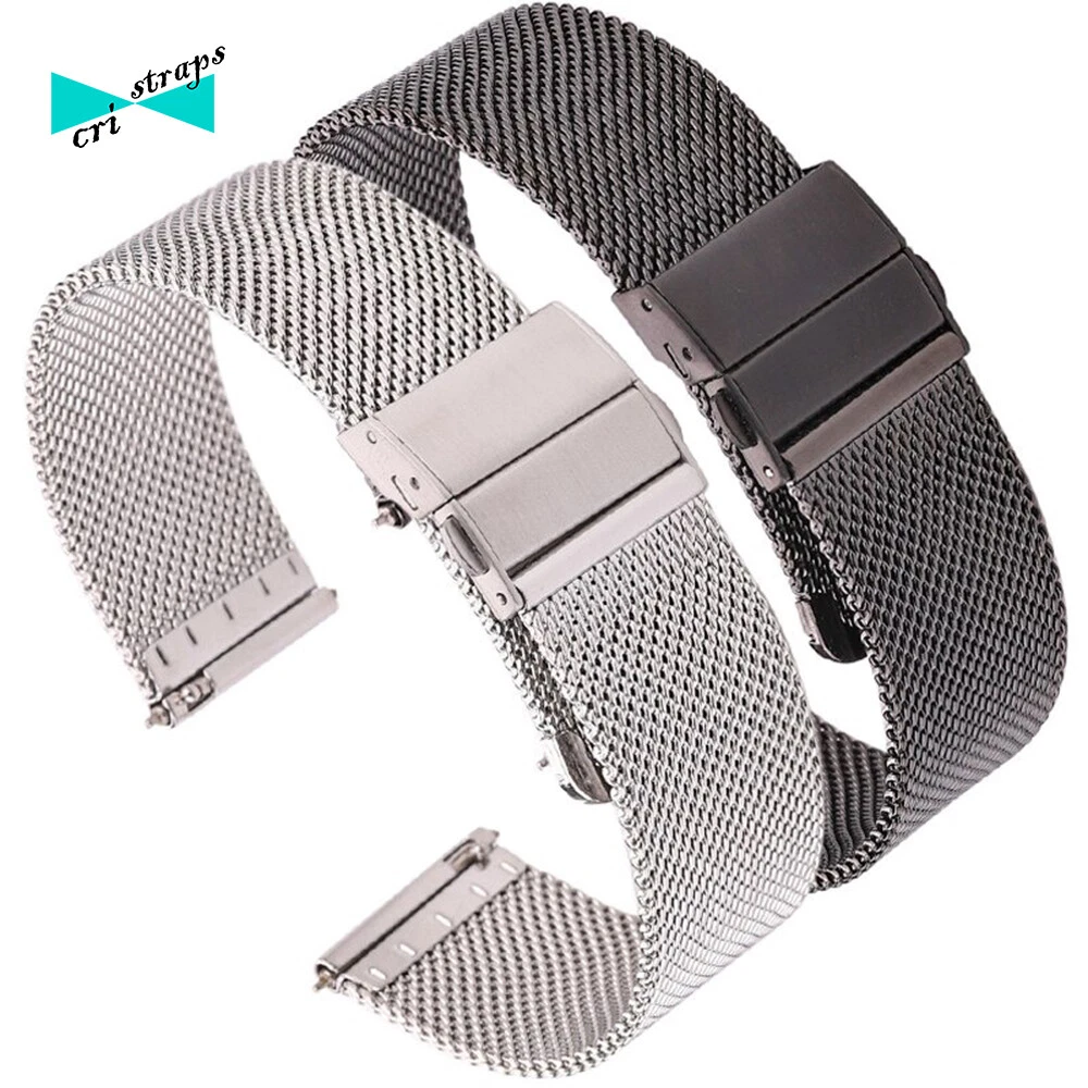 Eichmüller 061 - Cinturino orologio a maglie in acciaio inox massiccio