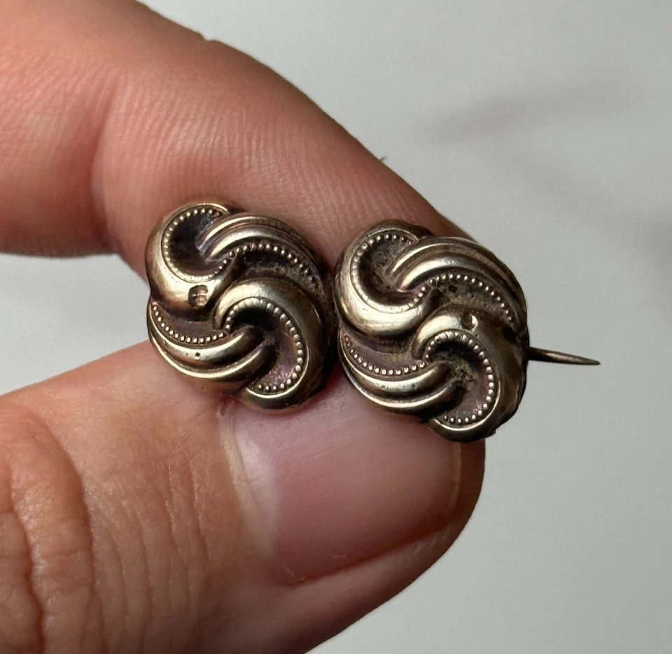 Antiguo broche imperial ruso siglo XIX plata y oro joyería rara Foto 3 de 4