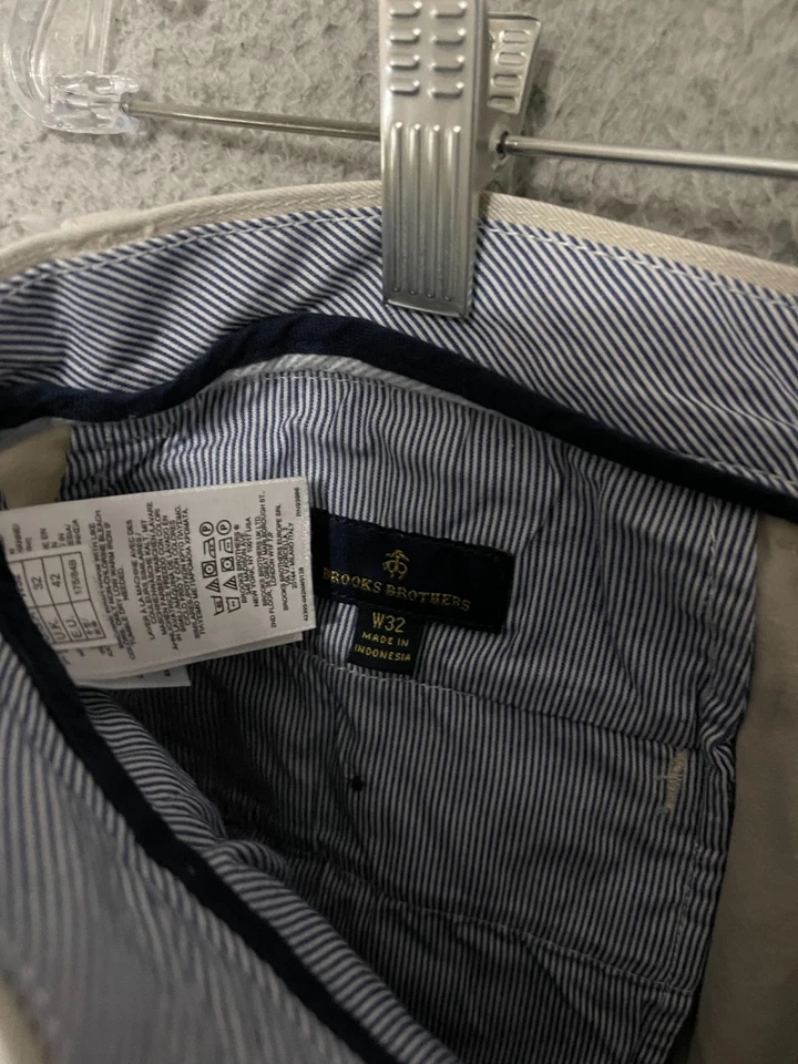 Pantalones Cortos Brooks Brothers Para Hombre Talla 32 Blanco Chino Adulto Algodón Foto 2 de 4