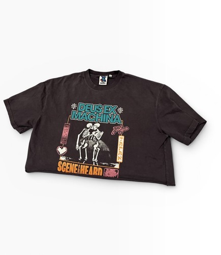 Deus Ex Machina Deus Records Tokyo Skeleton Graphic Tee M Cropped Boxy Japan Men