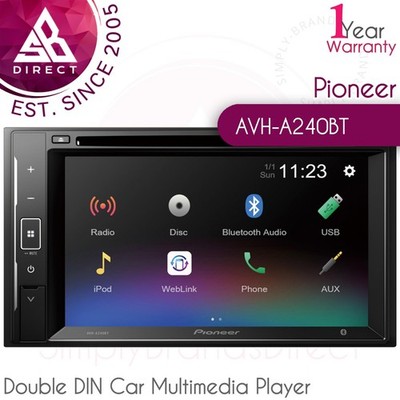 Pioneer AVH-A240BT Doppel DIN Auto Multimedia Player Bluetooth Radio USB Aux-In