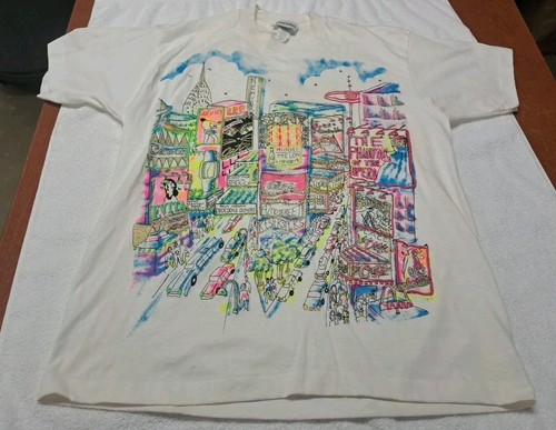 Vintage Gepetto T Shirt Mens One Size New York Times Square USA Single Stitch