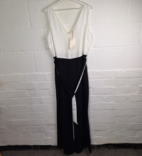 Image of Wallis, Pale Orchid Black & White Jumpsuit, Size 16, BNWT