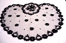 Vintage Victorian Princess Floral Lace Veil Chapel Cap Mantilla Head Covering