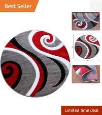 Sophia Collection: Hand-Carved 4' Round Area Rug - Contemporary Elegance