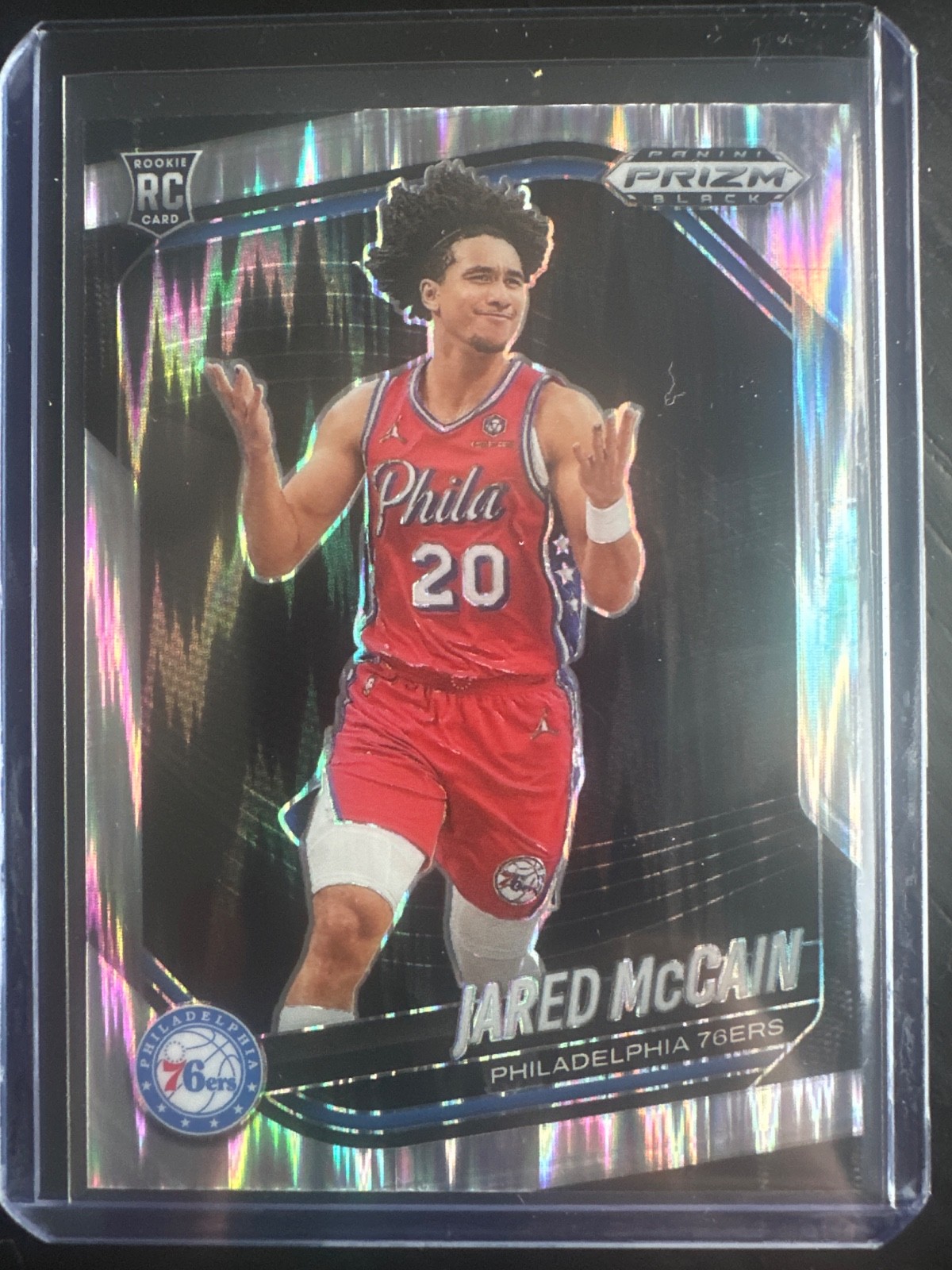 2024-25 Prizm Black Jared McCain /249 RC Skewed Prizm Rookie /249 76ers RC #80