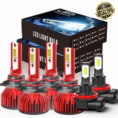 For Mitsubishi Outlander 2007-2013 LED Headlight Hi/Low Kit+ Fog Light Bulbs 6x