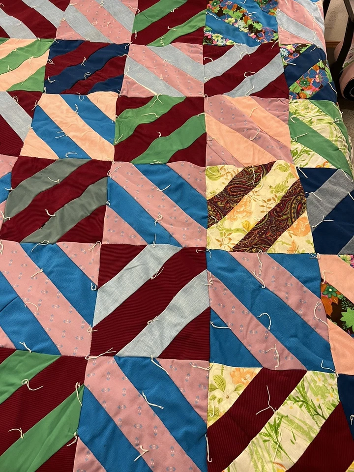 Multi Colored “crazy Quilt” Granny Handmade Vintage - Image 2 of 4