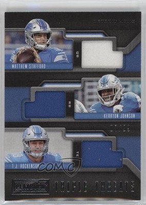 2019 Playbook Triple Threats 7/99 Matthew Stafford Kerryon Johnson Rookie RC 2b6