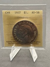 1937 Canadian $1 Dollar ICCS Graded AU58