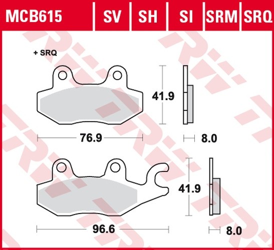Plaquettes de frein avant pour moto Triumph 900 Trophy modèles 1991 à 1992