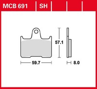 TRW Bremsbelag Performance (FüR: Kawasaki GTR 1400 ABS ZGT40C 10-14 Hinten )