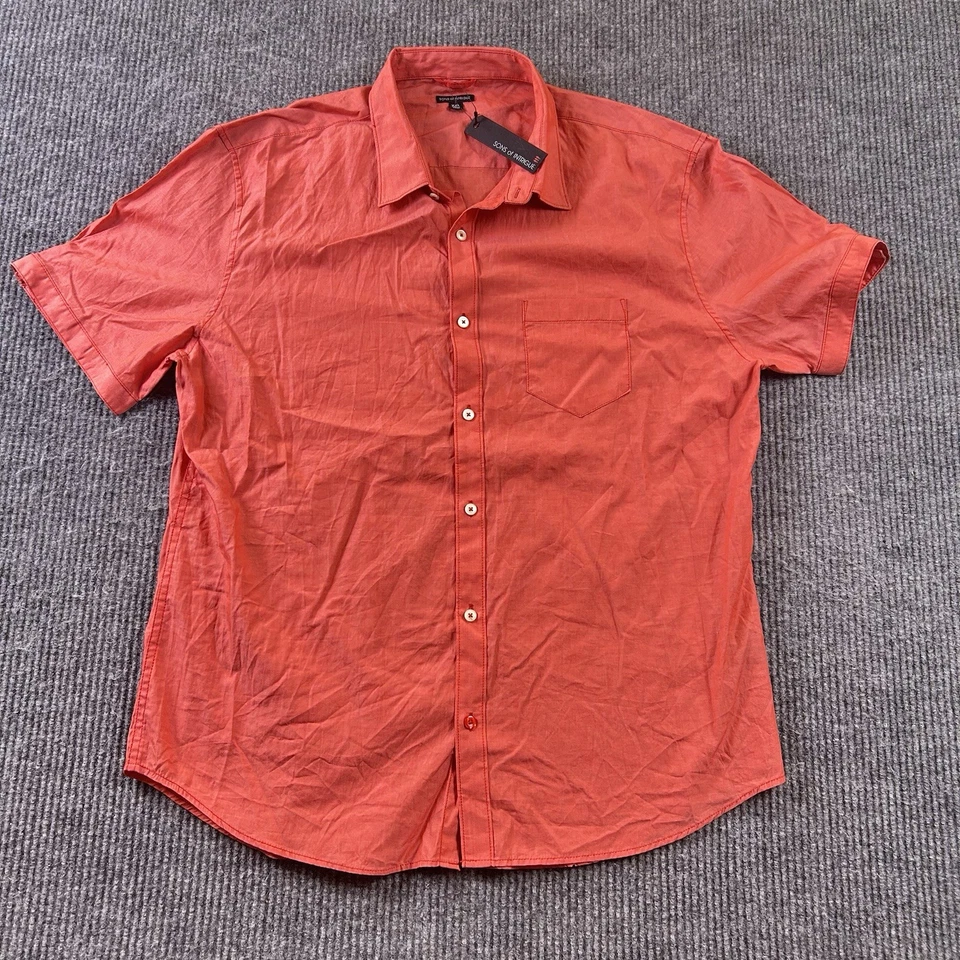 Camisa con botones Sons Of Intrigue para hombre XXL manga corta informal con bolsillo - Nueva con etiquetas Foto 2 de 4