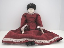 Vintage 20" Porcelain China Head Doll Lace edged Dress Lacy Slip and Pantaloons