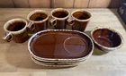 Hull Pottery Brown Drip Glaze Oven Proof Vintage Misc Lot - USA
