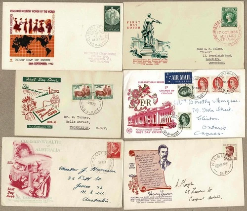 Australia 1949 - 1965 FDC Cover x6 Misc Lot